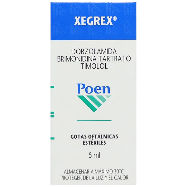 Xegrex Dorzolamida + Brimonidina + Timolol Poen Frasco X 5 Ml