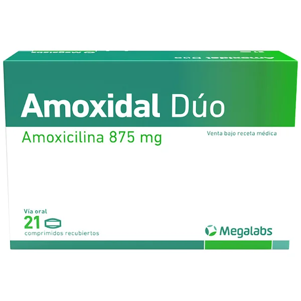 Amoxidal Dúo 875Mg. Comprimidos Caja x21Com. Roemmers Amoxicilina