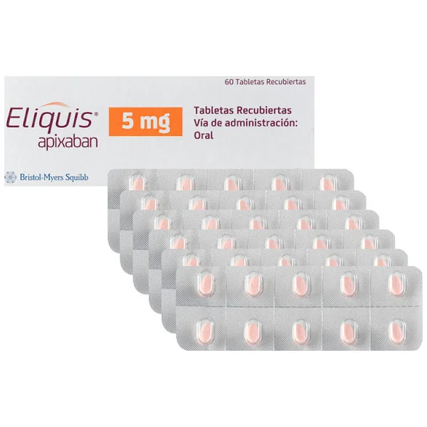 Eliquis Apixaban 5 Mg BMS Caja X 60 Tabletas