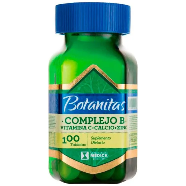 Complejo B + Vitamina C + Calcio + Zinc Botanitas Tabletas Frasco X 100