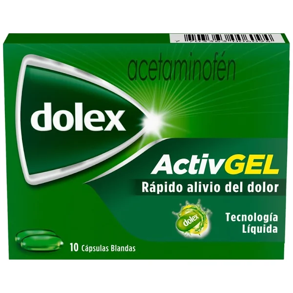 Dolex Activgel, Acetaminofen Rápida Acción Y Doble Tecnología X 10 Caps