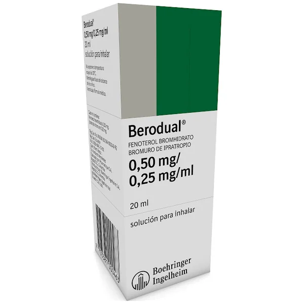 Berodual Solución Para Inhalar (0.25Mg+0.50Mg/mL) Frasco X 20mL