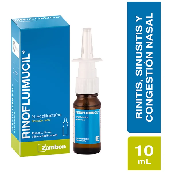 Rinofluimucil N-Acetilcisteína 10 Mg Zambon Spray Nasal Frasco X 10 Ml