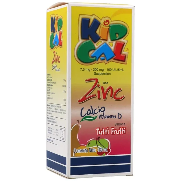 Kidcal Suspensión Oral Sabor A Tutti Frutti (300Mg+100Ui+7.5Mg)/5mL Frasco X 180mL