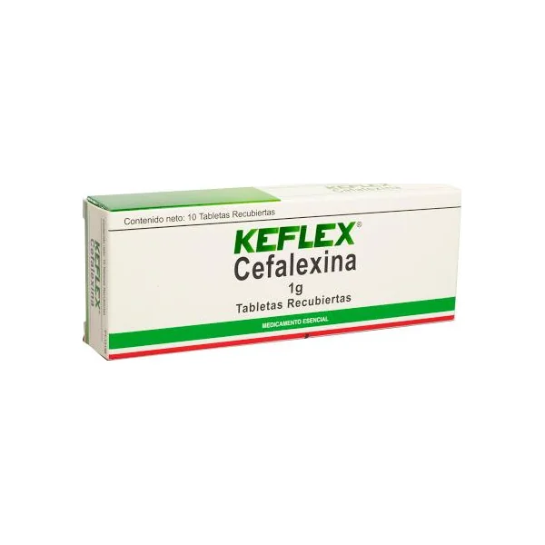Keflex Cefalexina 1G Farmacol Caja X 10 Tabletas