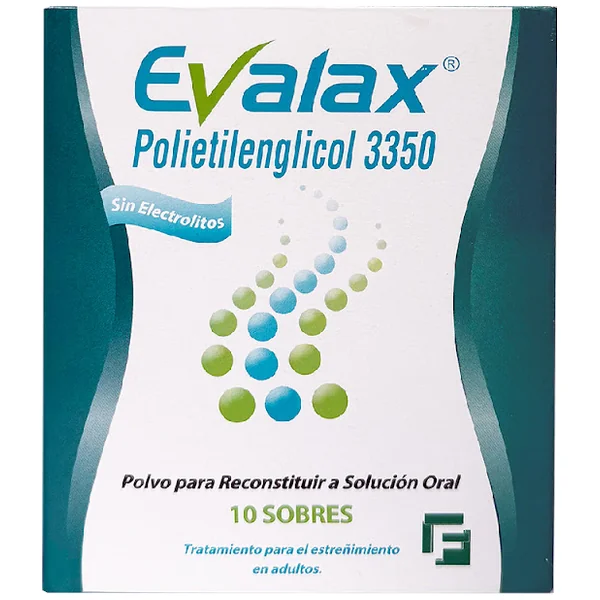 Evalax Polietilenglicol 3350 100 Mg Farmacol Caja X 10 Sobres