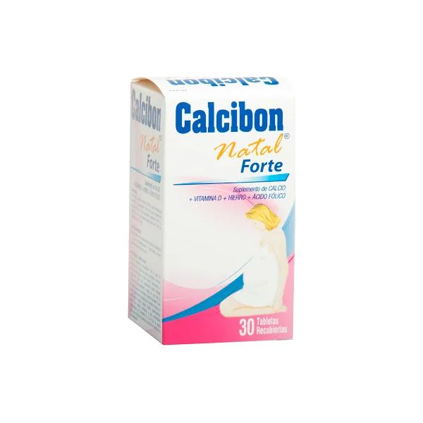 Calcibon Natal Forte Calcio + Vitamina D3 200mg/400UI Farma De Colombia Caja X 30 Tabletas