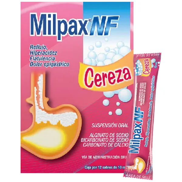 Milpax NF Cereza Cloruro De Sodio + Cloruro De Potasio 26G/15g Farma De Colombia Caja X 12 Sobres