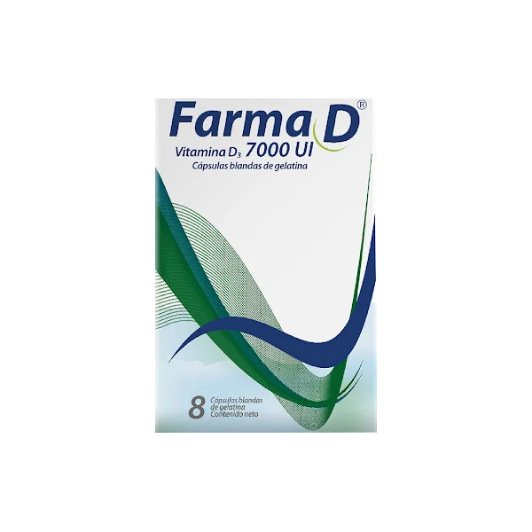 Farma D Vitamina D3 7000 UI Farmacol Caja X 8 Cápsulas