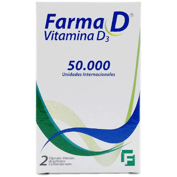 Farma D Vitamina D 50.000 Ui Farmacol Caja X 2 Cápsulas