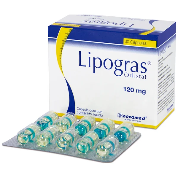 Lipogras Orlistat 120 Mg Novamed Caja X 30 Cápsulas