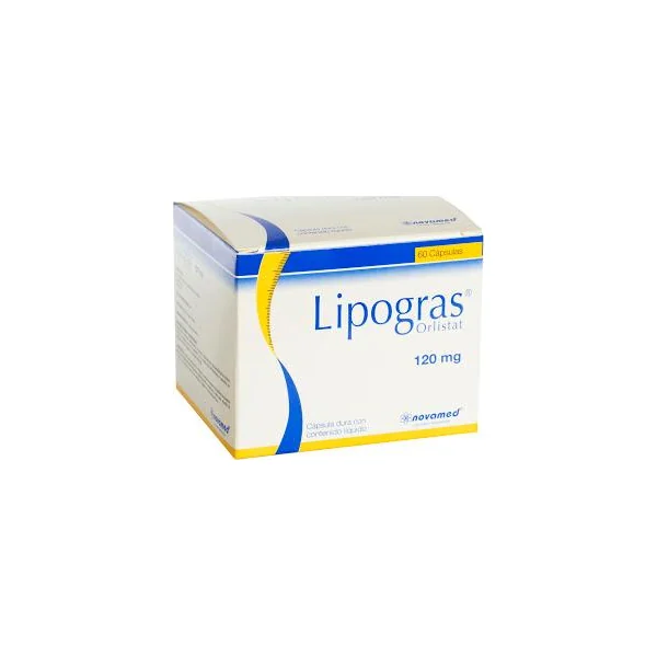Lipogras Orlistat 120 Mg Novamed Caja X 60 Cápsulas