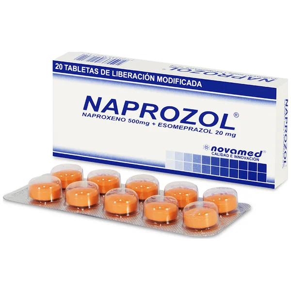 Naprozol Naproxeno + Esomeprazol 500 Mg/20mg Novamed Caja X 20 Tabletas