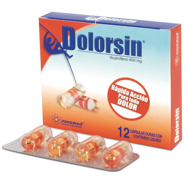 Dolorsin Ibuprofeno 400 Mg Novamed Caja X 12 Cápsulas