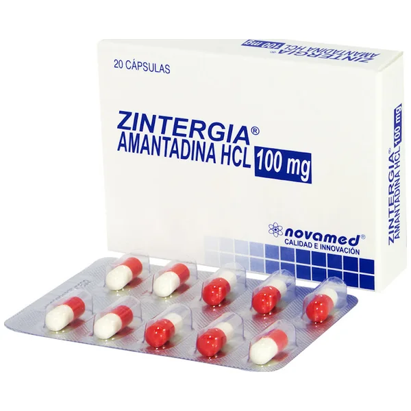 Zintergia Amantadina HCL 100 Mg Novamed Caja X 20 Cápsulas