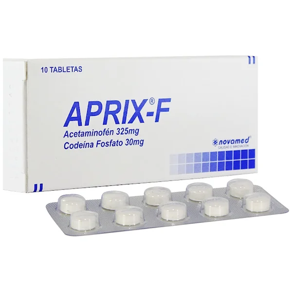 Aprix-f 325/30MG Tabletas Caja X10tab. Novamed Acetaminofén Codeína