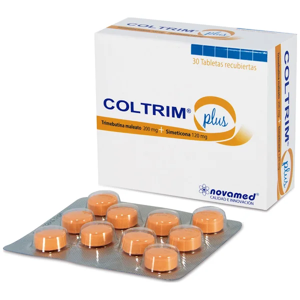 Coltrim Plus Trimebutina Maleato + Simeticona 200Mg/120mg Novamed Caja X 30 Tabletas