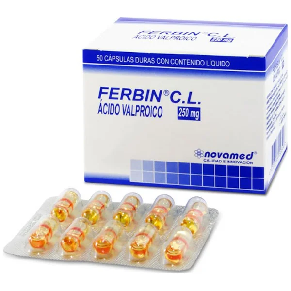 Ferbin Acido Valproico 250 Mg Novamed Caja X 50 Capsulas