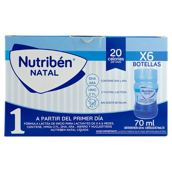 Fórmula Láctea Nutriben Natal Liquida 0 A 6 Meses X 70 Ml