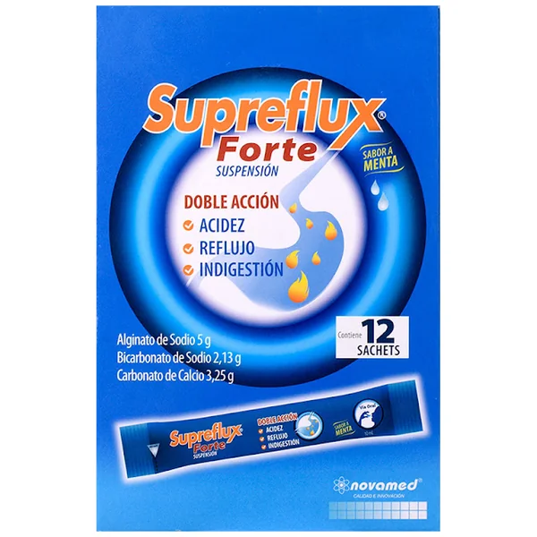 Superflux Forte Alginato De Sodio + Bicarbonato + Carbonato De Calcio Caja X 12 Sachets