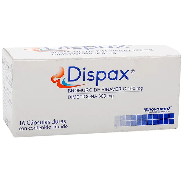 Dispax Bromuro De Pinaverio + Dimeticona 100Mg/300mg Novamed Caja X 16 Cápsulas