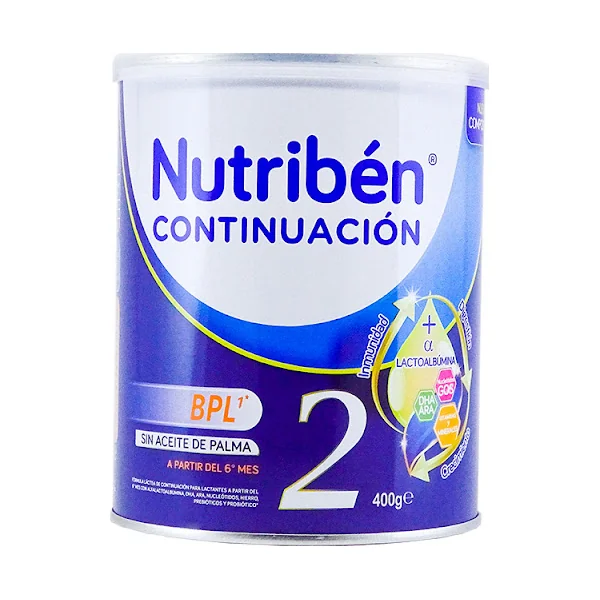 Fórmula Láctea Nutribén En Polvo 2 Continuación Para Lactantes +6Meses X 400 Gr