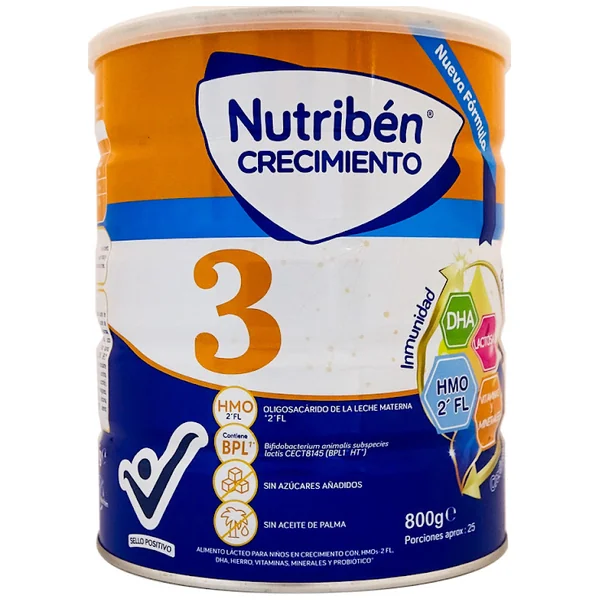 Fórmula Infantil Nutriben 3 Crecimiento X 800 Gr