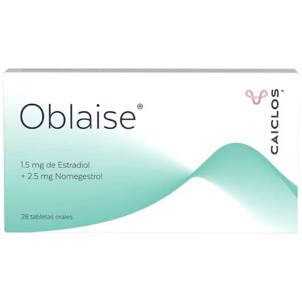 Oblaise Estradiol + Nomegestrol 1.5Mg/2.5mg Caiclos Caja X 28 Tabletas