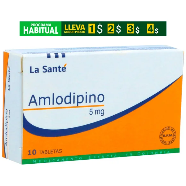 AMLODIPINO 5 MG 10 TABLETAS LS