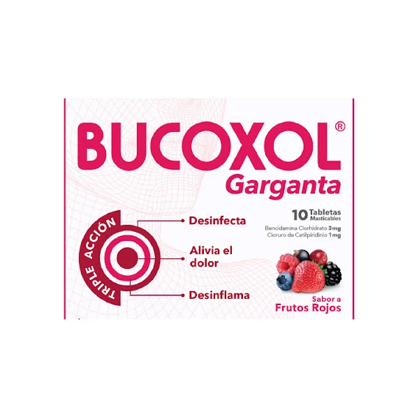 Bucoxol Garganta Triple Acción Frutos Rojos La Santé X 10 Tabletas