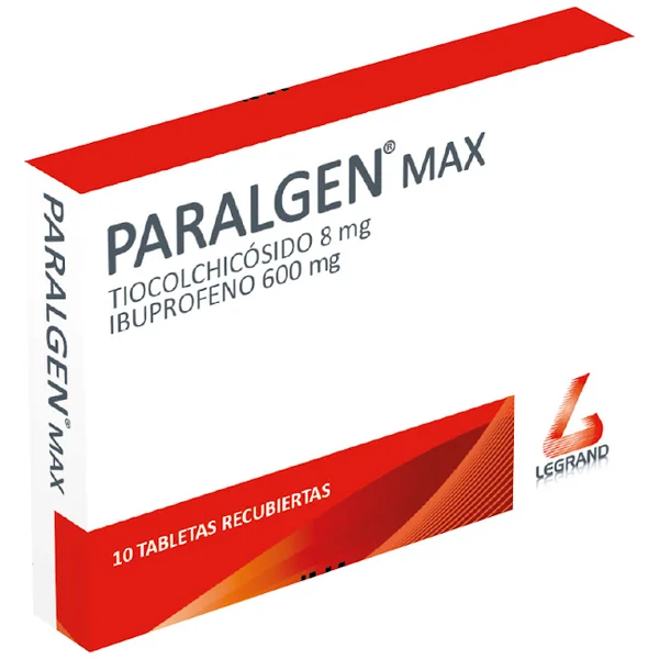 Paralgen Max Tiocolchicosido + Ibuprofeno 8Mg/600mg Legrand Caja X 10 Tabletas