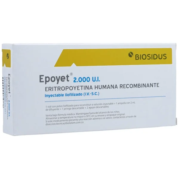 Epoyet 2000Ui/mL Polvo Inyectable Liofilizado Vial X 2 mL