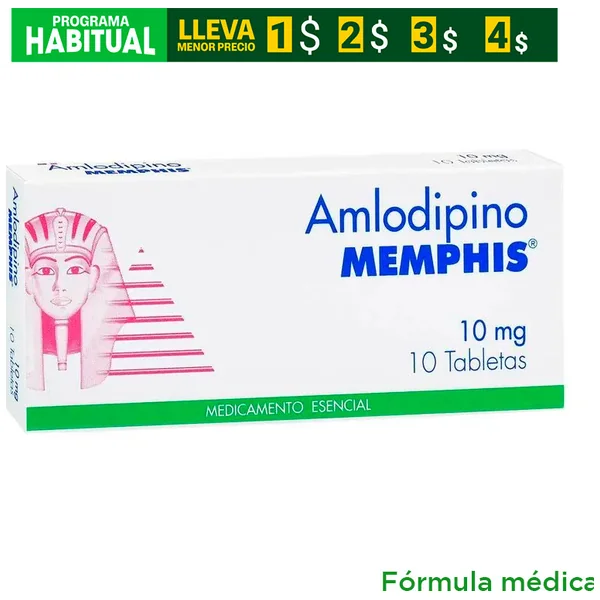 AMLODIPINO 10 MG 10 TABLETAS MP