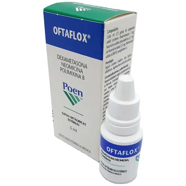 Oftaflox (0.1%+0.35%+6000Ui)/mL Solución Oftalmica Frasco X 5mL