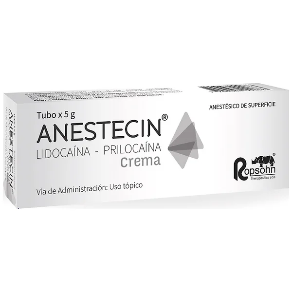 Anestecin Crema Anestésico De Superficie 2.5%+2.5% Tubo X 5 Gr
