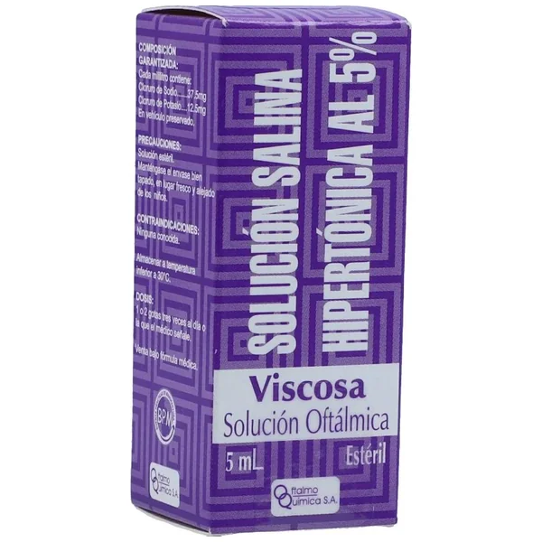 Solución Salina Hipertonica 3.75%+1.25% Solución Oftalmica Oftalmoquimica Frasco X 5mL
