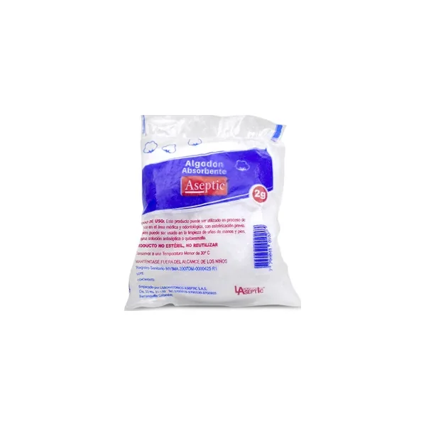 Algodon Aseptic Bolsa X 1/16 OZ