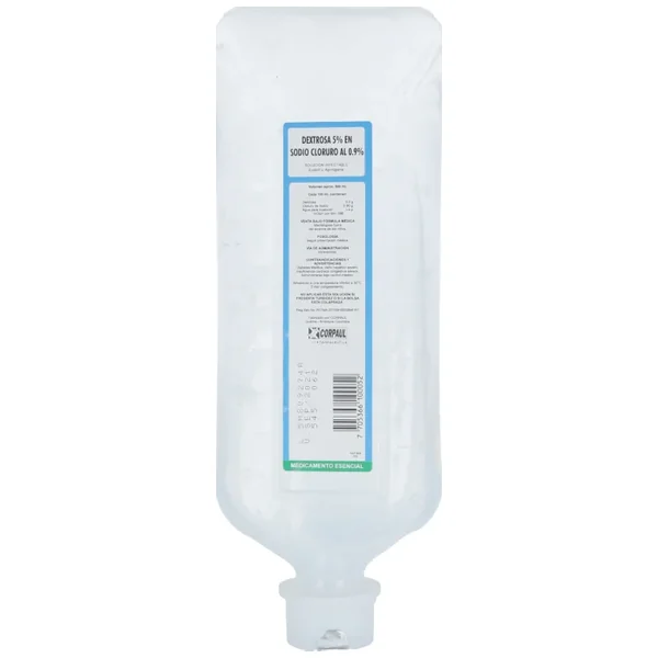 Dextrosa En Sodio Cloruro 5%+0.9% Solución Inyectable Corpaul Bolsa X 500mL