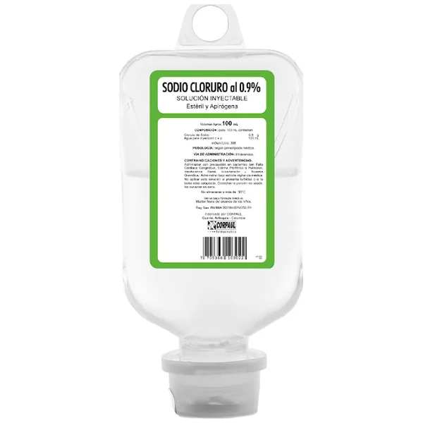 Cloruro De Sodio Al 0.9% Corpaul Farmacéutica Bolsa X 100 Ml