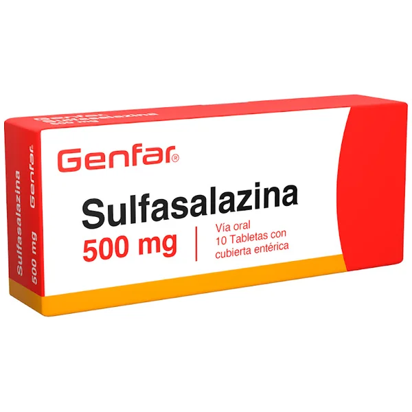 Sulfasalazina Tabletas Recubiertas 500Mg Caja X 10