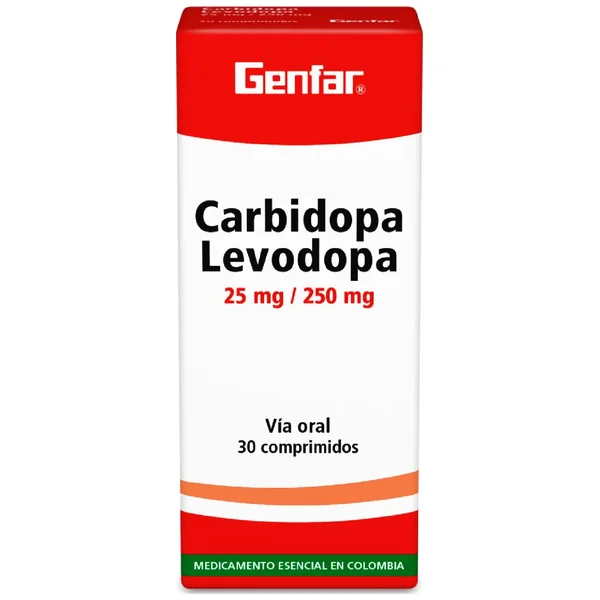 Carbidopa+Levodopa 250Mg+25Mg Caja X 30 Tabletas