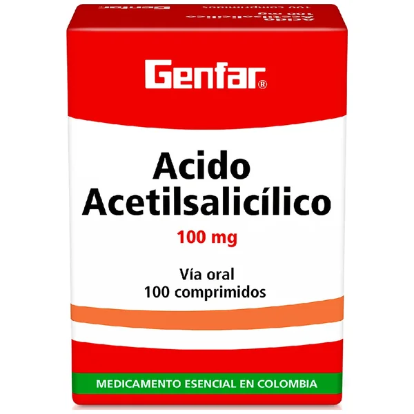 ACIDO ACETILSALICILICO 100 MG 100 TBS GF