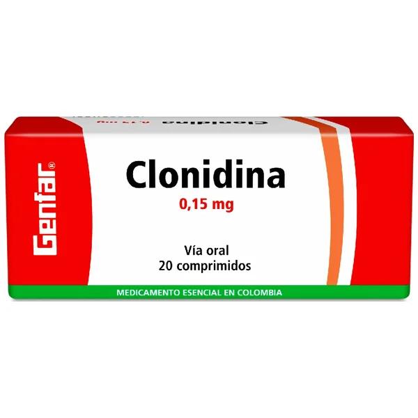 CLONIDINA 0.15 MG 20 TABLETAS GF