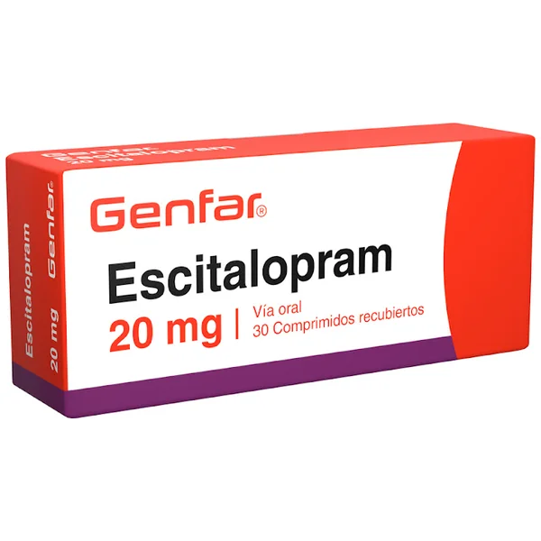 Escitalopram Genfar 20 Mg Caja X 30 Comprimidos