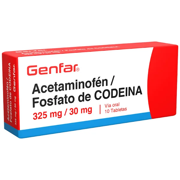 Acetaminofén + Fosfato De Codeina Genfar 325/30Mg Caja X 10 Comprimidos