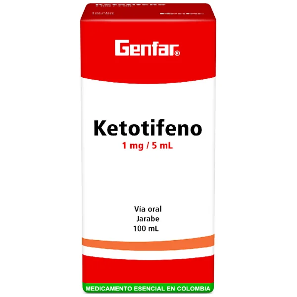 Ketotifeno 1Mg/5Ml(0.02%) Jarabe Frasco X 100Ml Genfar