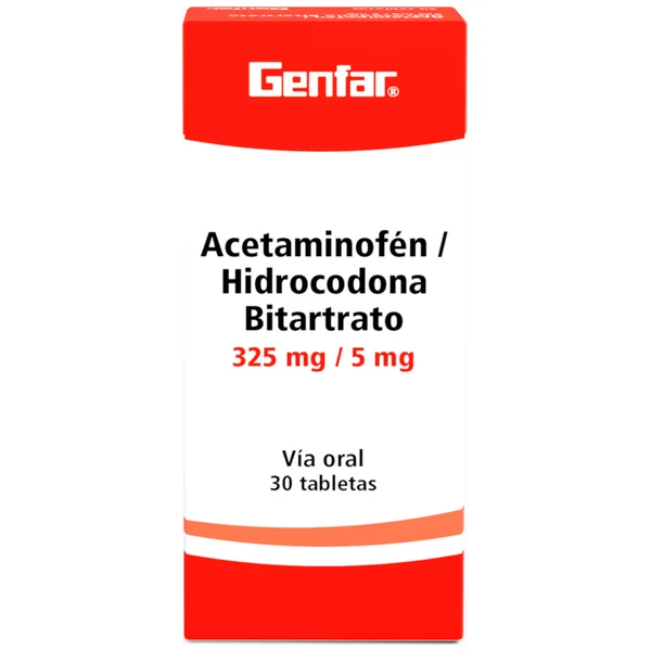 Acetaminofen + Hidrocodona Bitartrato 325MG / 5MG (Genfar)