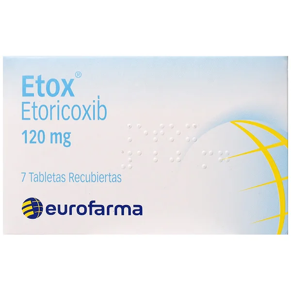 Etox Etoricoxib 120 Mg Eurofarma Caja X 7 Tabletas