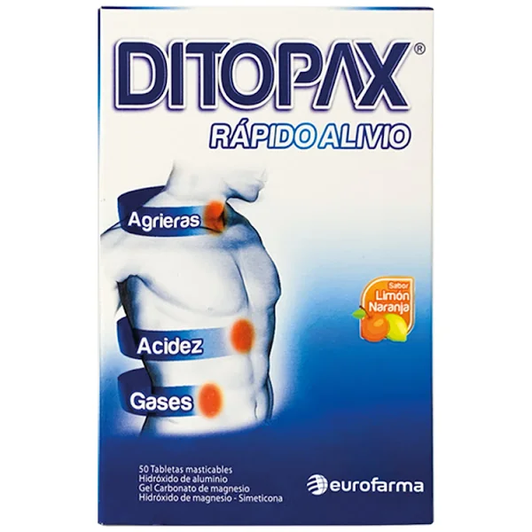 Hidróxido De Aluminio + Magnesio + Carbonato De Calcio Ditopax Eurofarma Caja X 50 Tabletas