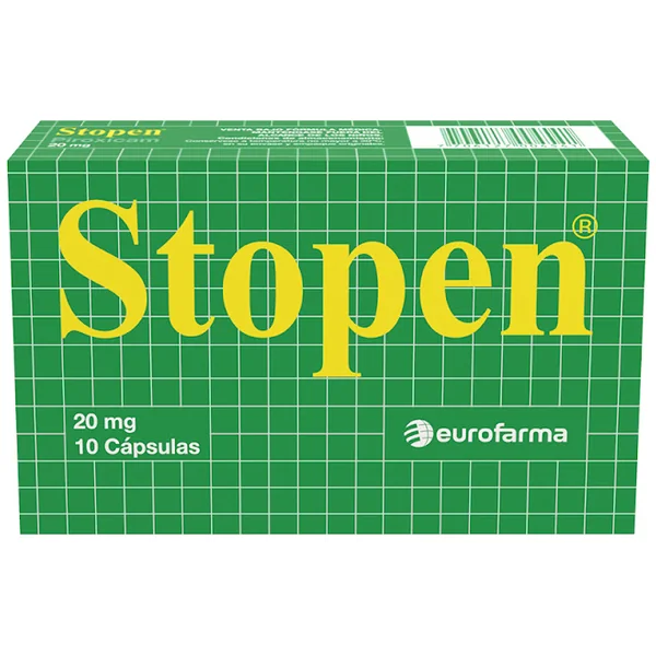 Stopen Piroxicam 20 Mg Eurofarma Caja X 10 Capsulas
